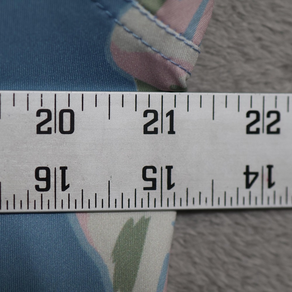 Chubbies Polo Shirt Mens Small Blue Green Tropical Floral Print Golf Stretch - Picture 5 of 8